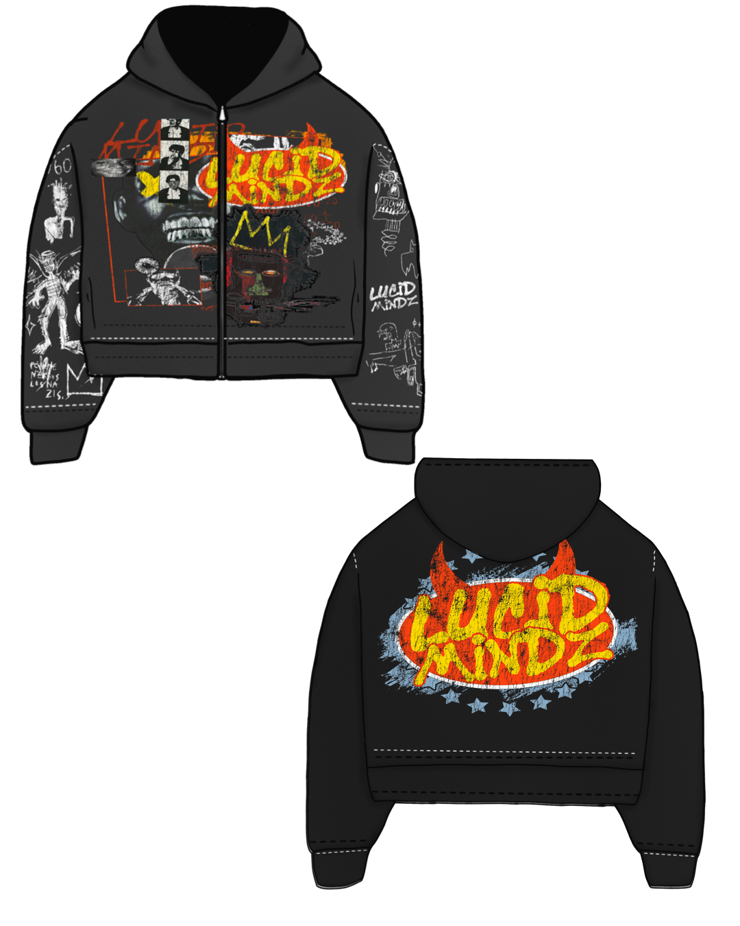 "Basquait" Hoodie Black