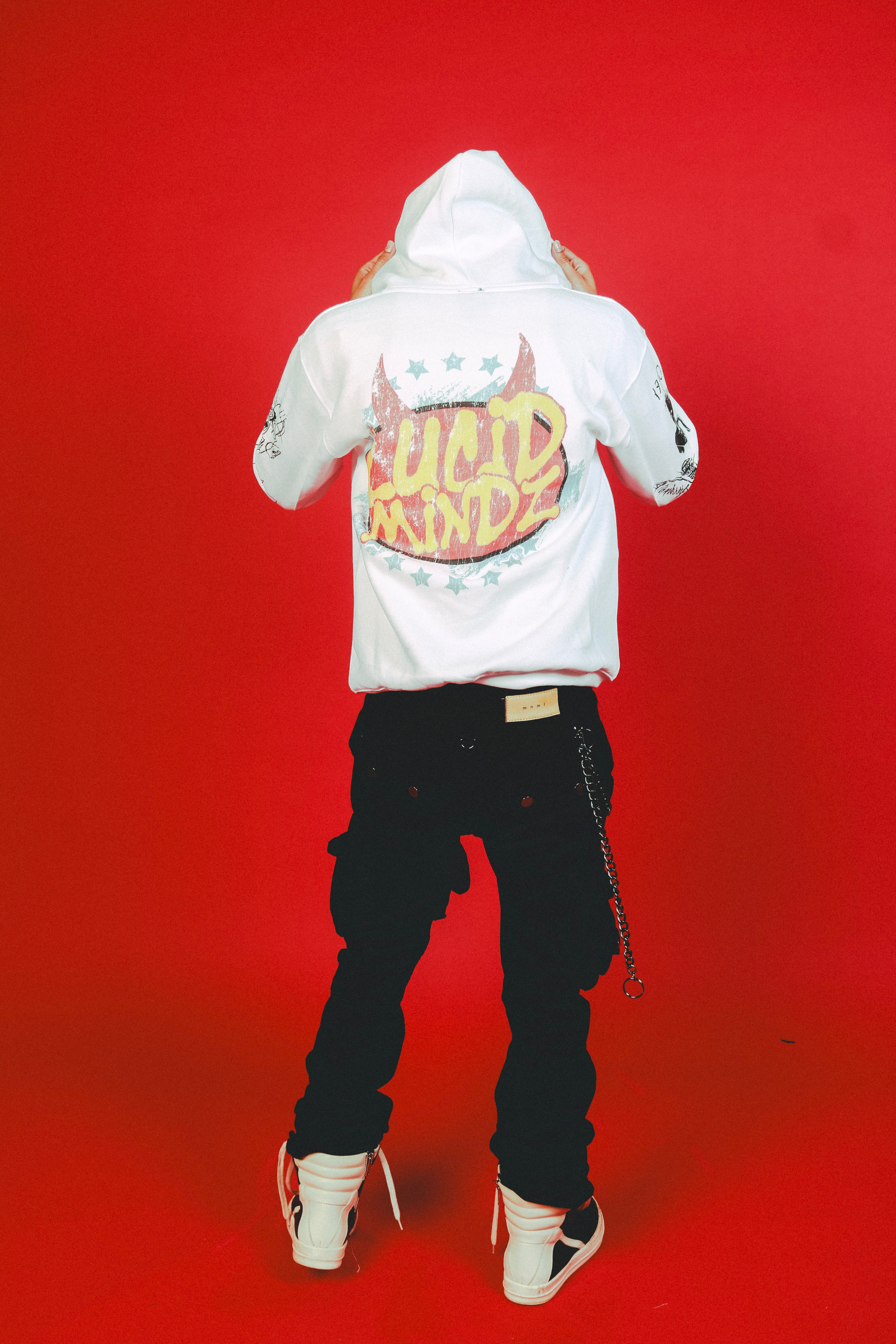 "Basquait" Hoodie White
