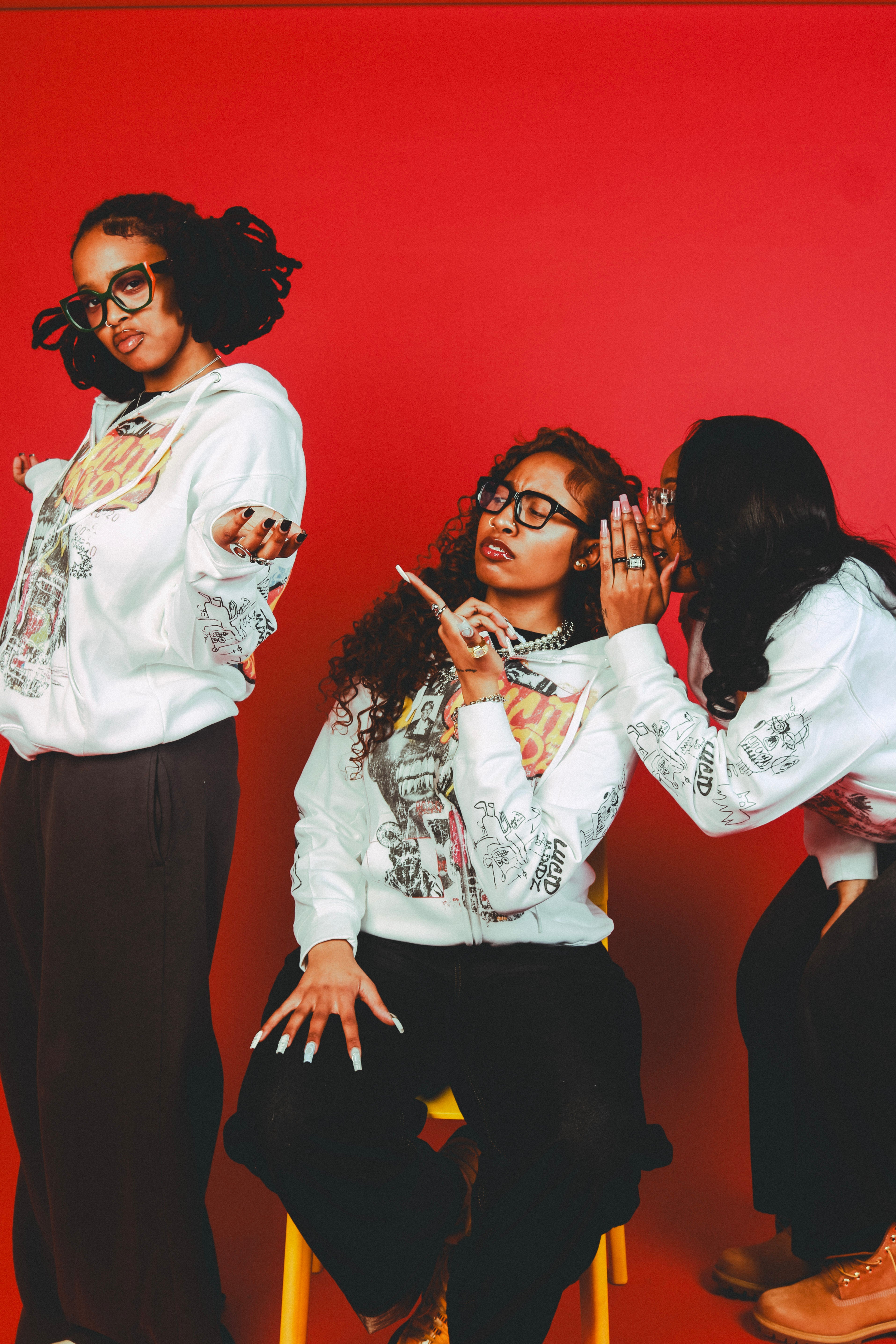 "Basquait" Hoodie White