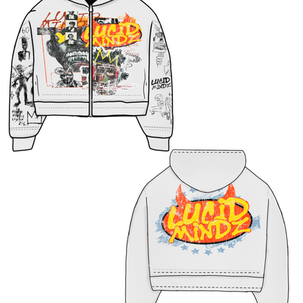 "Basquait" Hoodie White